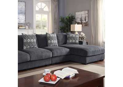 Kaylee Gray Large L-Sectional w/ Right Chaise,Furniture of America