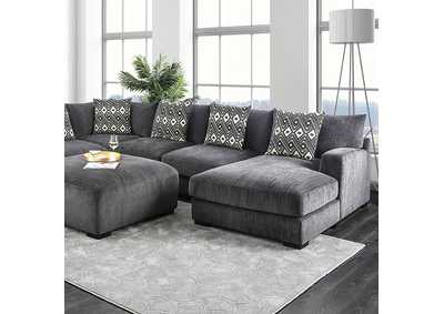 Kaylee Gray U-Sectional w/ Right Chaise,Furniture of America