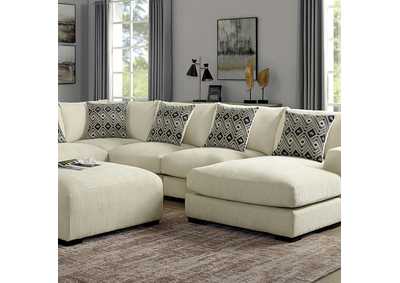 Kaylee U-Sectional w/ Right Chaise + Ottoman,Furniture of America