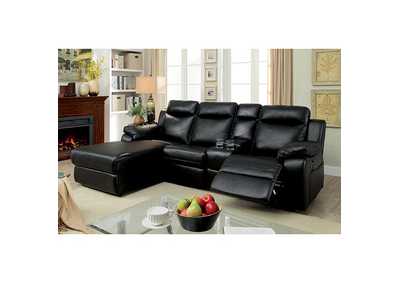 Hardy Black Sectional w/ Console,Furniture of America