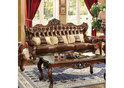 Jericho Brown Sofa,Furniture of America