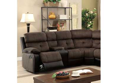 Hadley Brown Sectional w/ 2 Consoles,Furniture of America