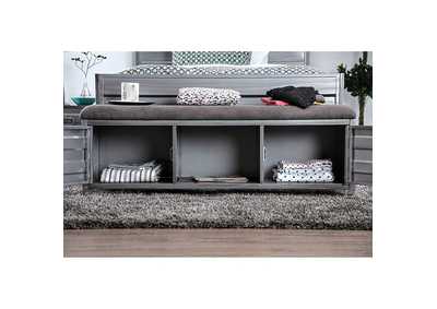Mccredmond Hand Brushed Silver Bench,Furniture of America
