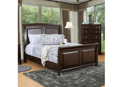Litchville Brown Cherry Queen Bed,Furniture of America