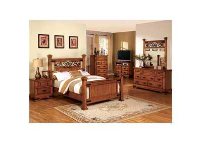 Sonoma American Oak Queen Low Poster Bed,Furniture of America