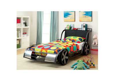 GT Racer Silver Twin Bed