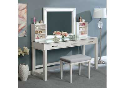 Image for Stephanie Luminous White Vanity Set