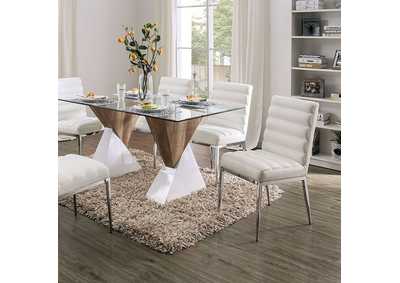 Binjai White Dining Table,Furniture of America