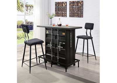 Dicarda Black/Distressed Dark Oak Bar Height Table,Furniture of America