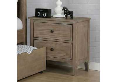 Vevey Wire-Brushed Warm Gray Night Stand,Furniture of America