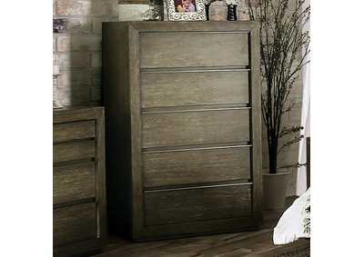 Image for Bridgewater Red 5-Drawer Chest
