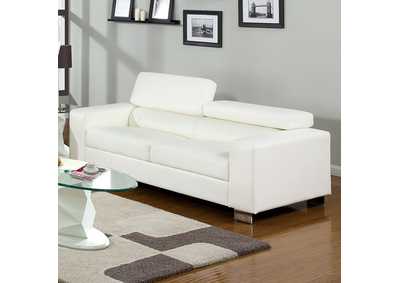 Makri White Sofa,Furniture of America