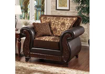 Franklin Dark Brown Chair,Furniture of America