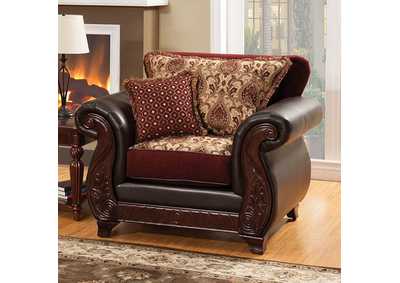Furniture of America Franklin Stationary Fabric and Faux Leather Loves