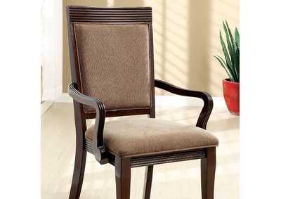 Woodmont Walnut Arm Chair [Set of 2],Furniture of America