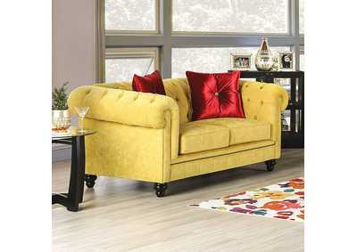 Eliza Royal Yellow Loveseat,Furniture of America