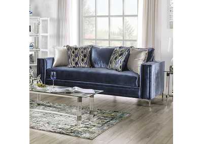 Jodie Satin Blue Sofa,Furniture of America
