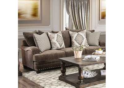 Pauline Dark Brown Sofa,Furniture of America