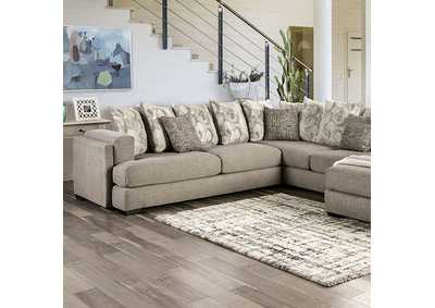 Angelia Light Gray Sectional,Furniture of America