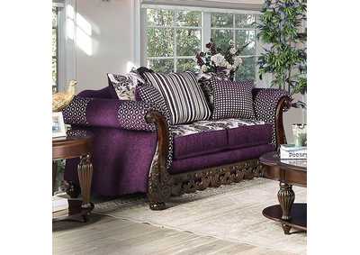 Emilia Purple Loveseat,Furniture of America