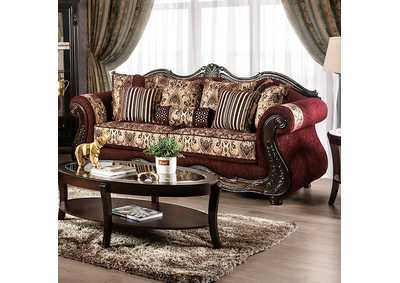 Matteo Burgundy Sofa,Furniture of America