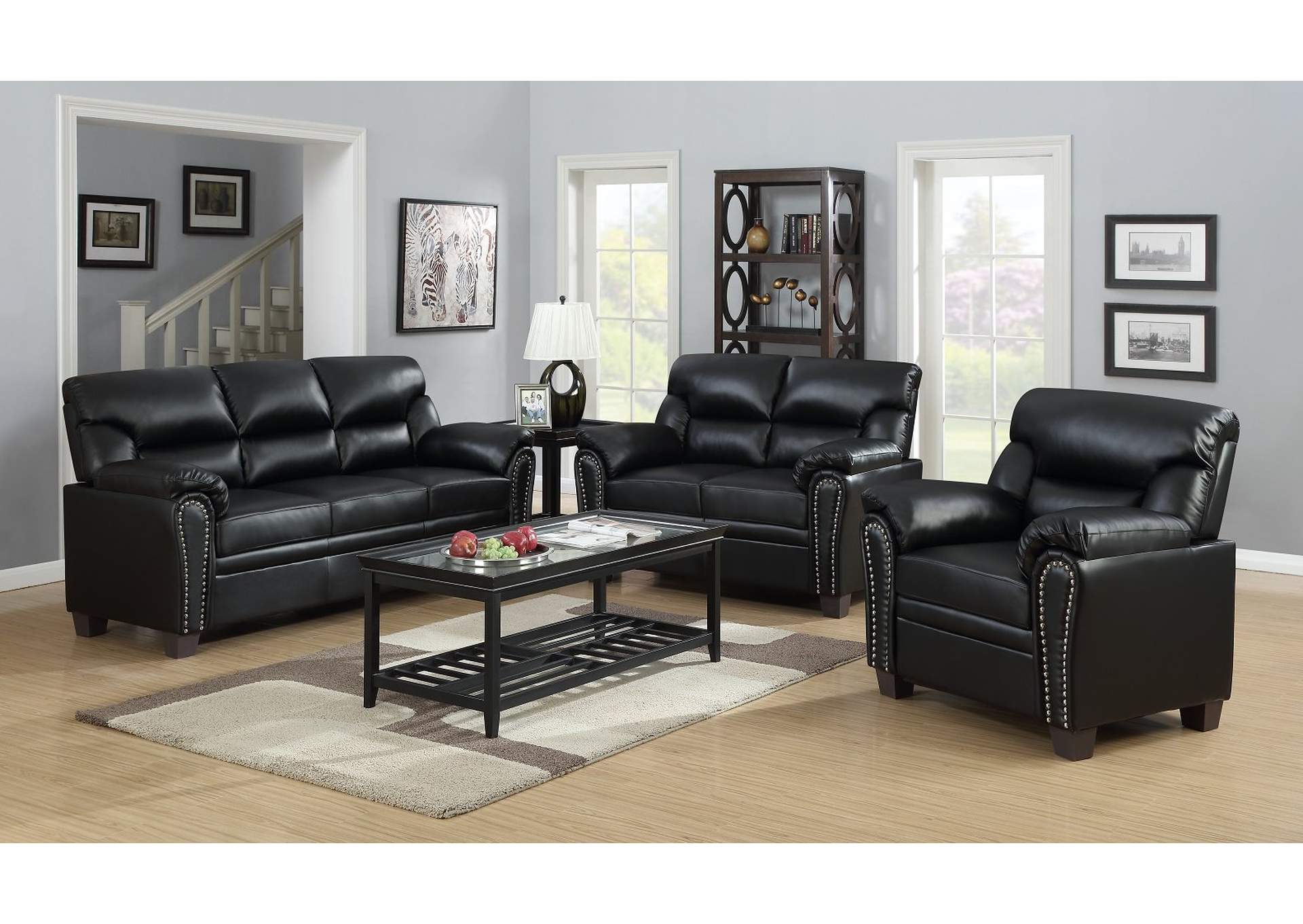 Black Faux Leather Sofa And Loveseat Sofa Design Ideas