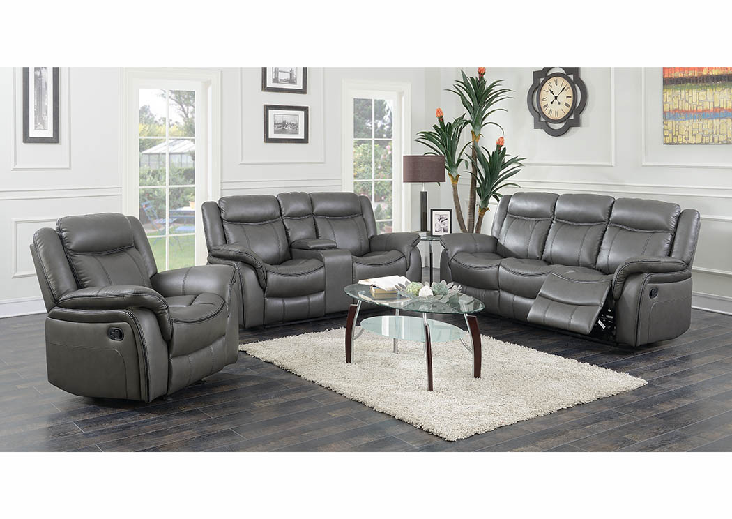 Gray Leather Reclining Sofa & Loveseat Eco Mattress & Furniture Outlet