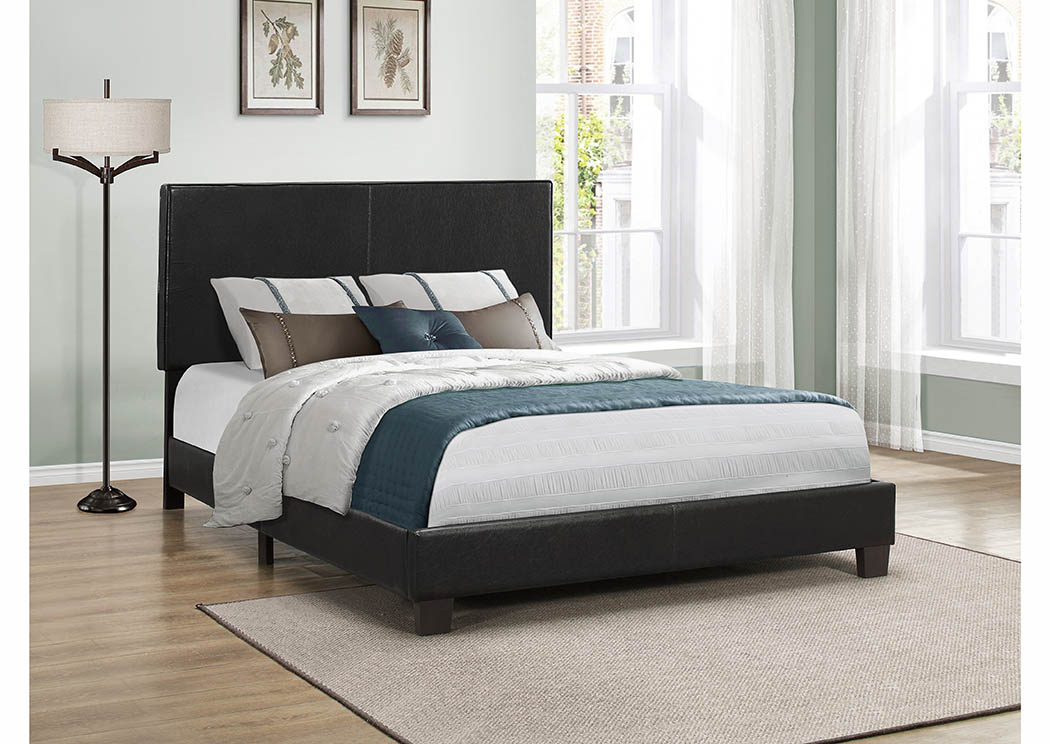 Black Upholstered Queen Bed,Furniture World Distributors