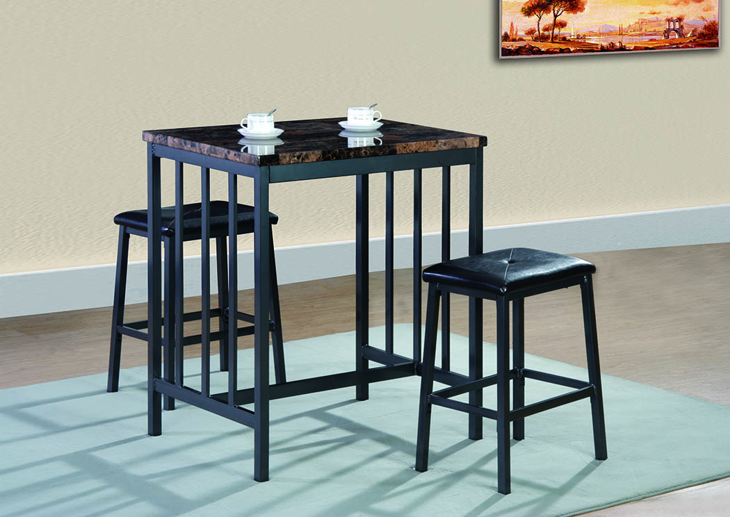 Brown Counter Height Table w/2 Stools,Furniture World Distributors