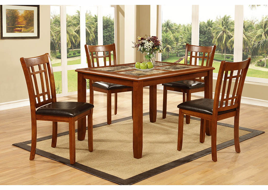 Oak Dinette Table w/4 Chairs (5 PC),Furniture World Distributors