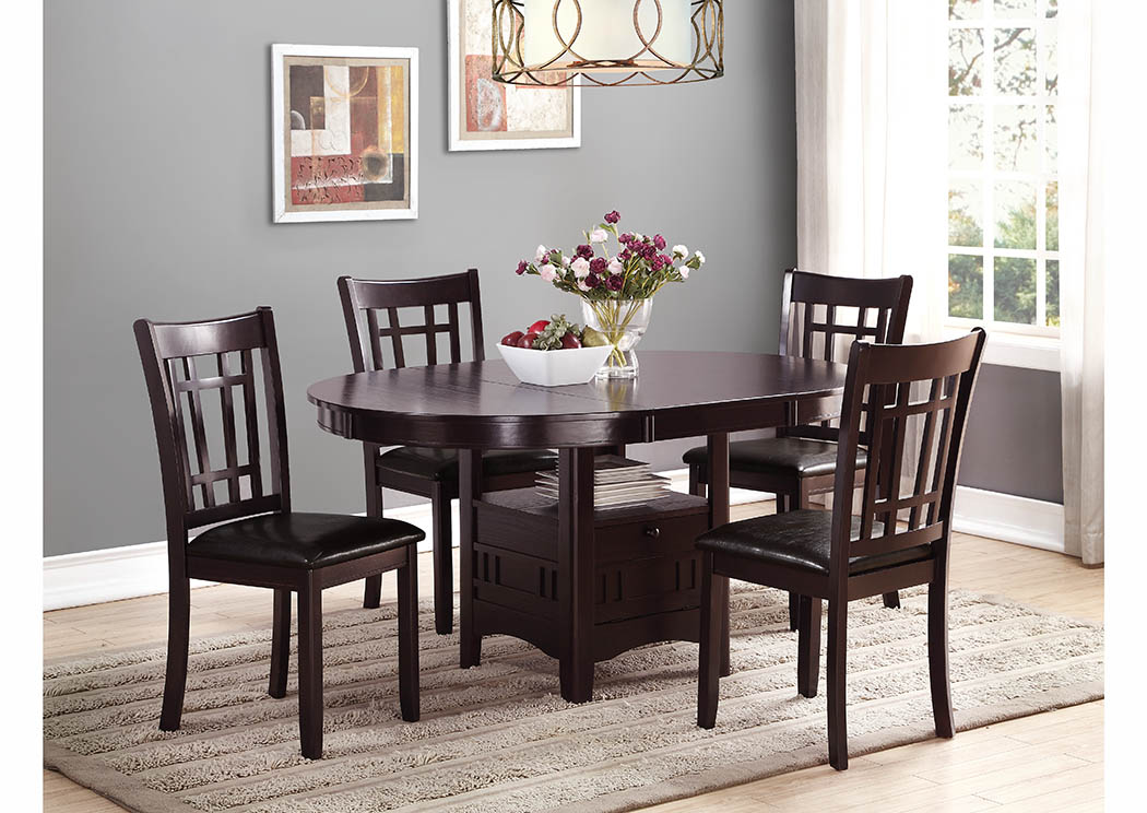 Espresso Dining Table w/18' Leaf,Furniture World Distributors