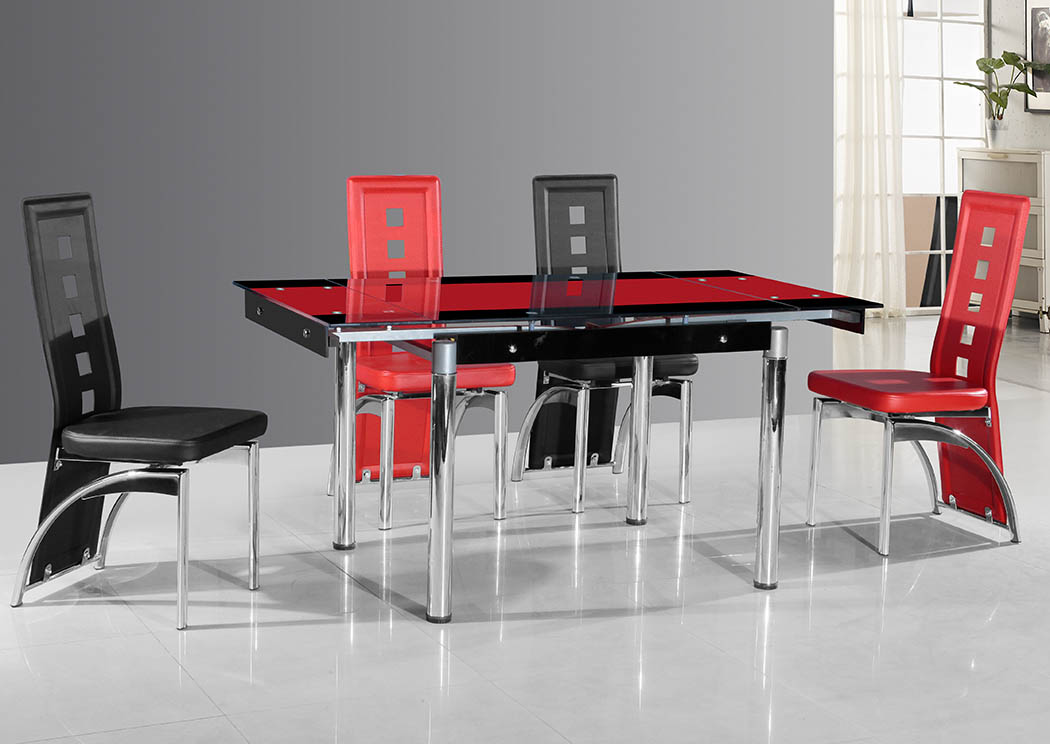Red & Black Dining Chair (Set of 2),Furniture World Distributors