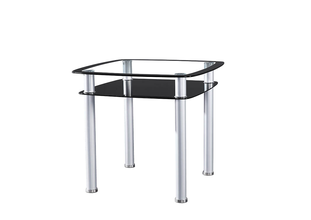 Black/Gray Glass Counter Height Table w/Storage Shelf,Furniture World Distributors