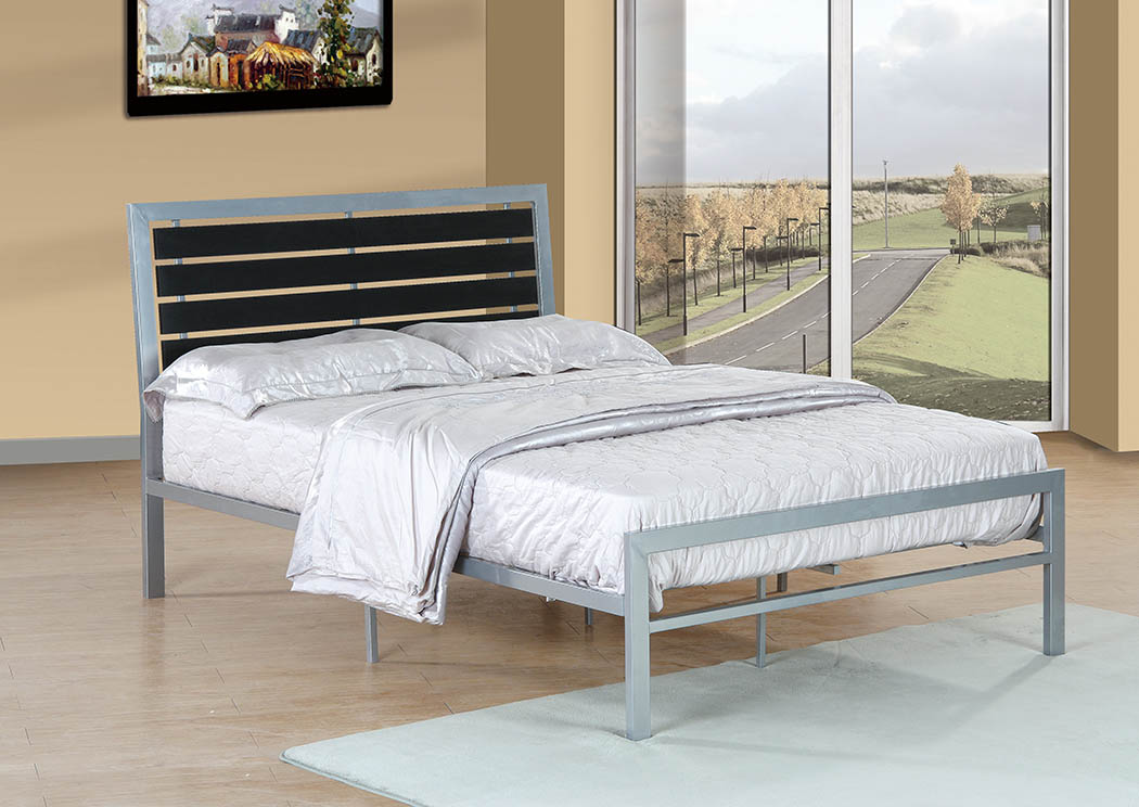 Black/Gray Metal Full Bed,Furniture World Distributors