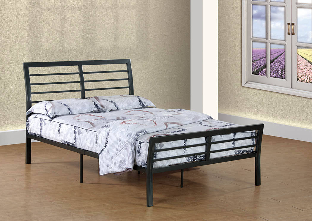 Gun-Metal Gray Metal Full Bed,Furniture World Distributors