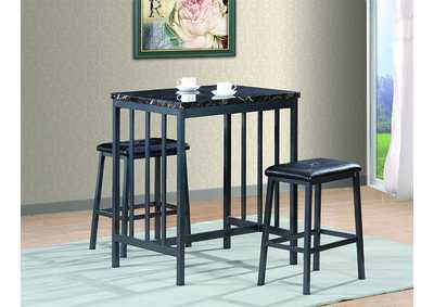 Image for Black Counter Height Table w/2 Stools