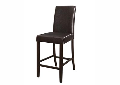 Brown Upholstered Counter Height Chair (Set of 2)