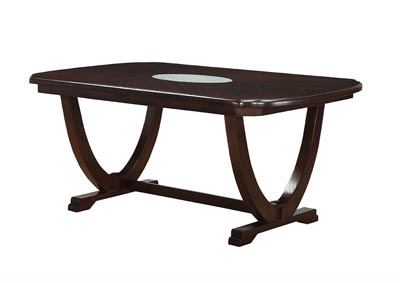 Espresso Dining Table w/Cracked Glass-Insert