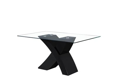Black/Clear Glass Dining Table