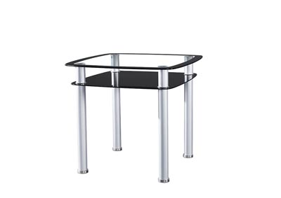 Black/Gray Glass Counter Height Table w/Storage Shelf