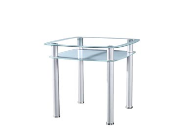 White/Gray Glass Counter Height Table w/Storage Shelf