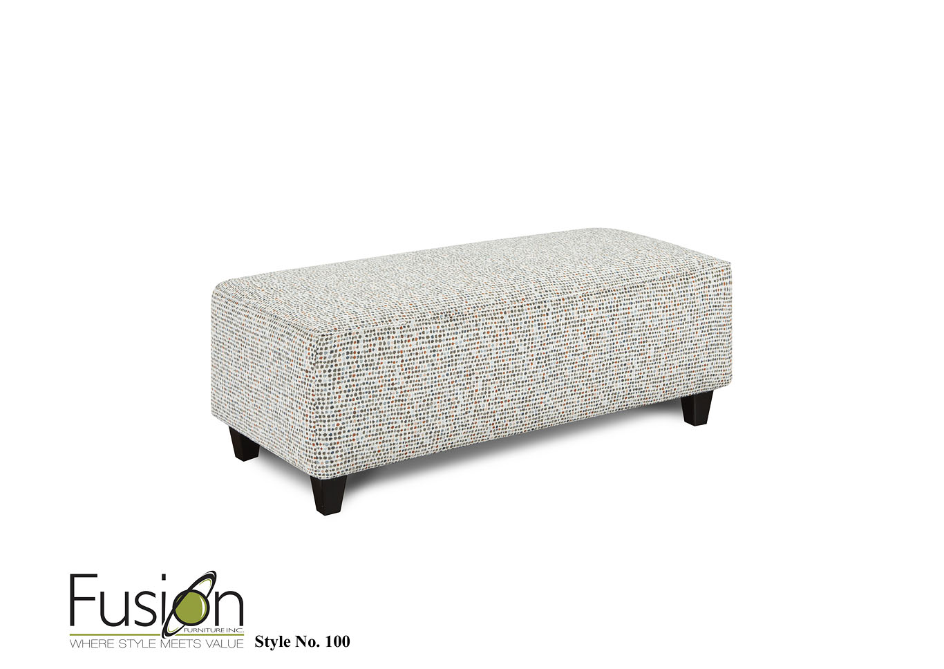 Tnt Cafe (Revolution) Glitter Orange Cocktail Ottoman,Fusion Furniture Inc
