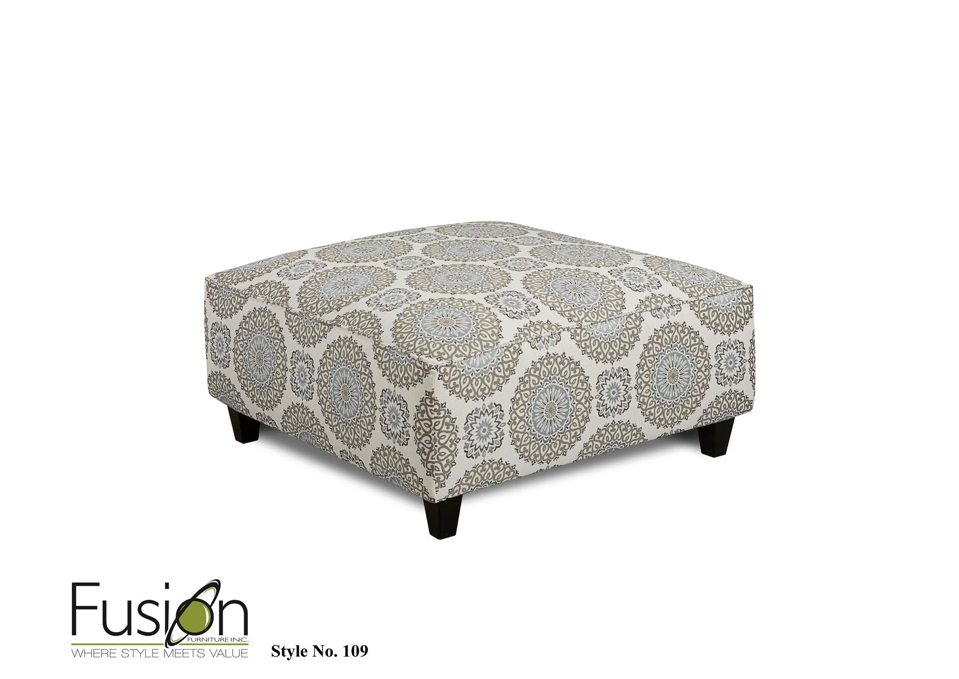 Grande Mist (Revolution) Brianne Twilight Cocktail Ottoman,Fusion Furniture Inc