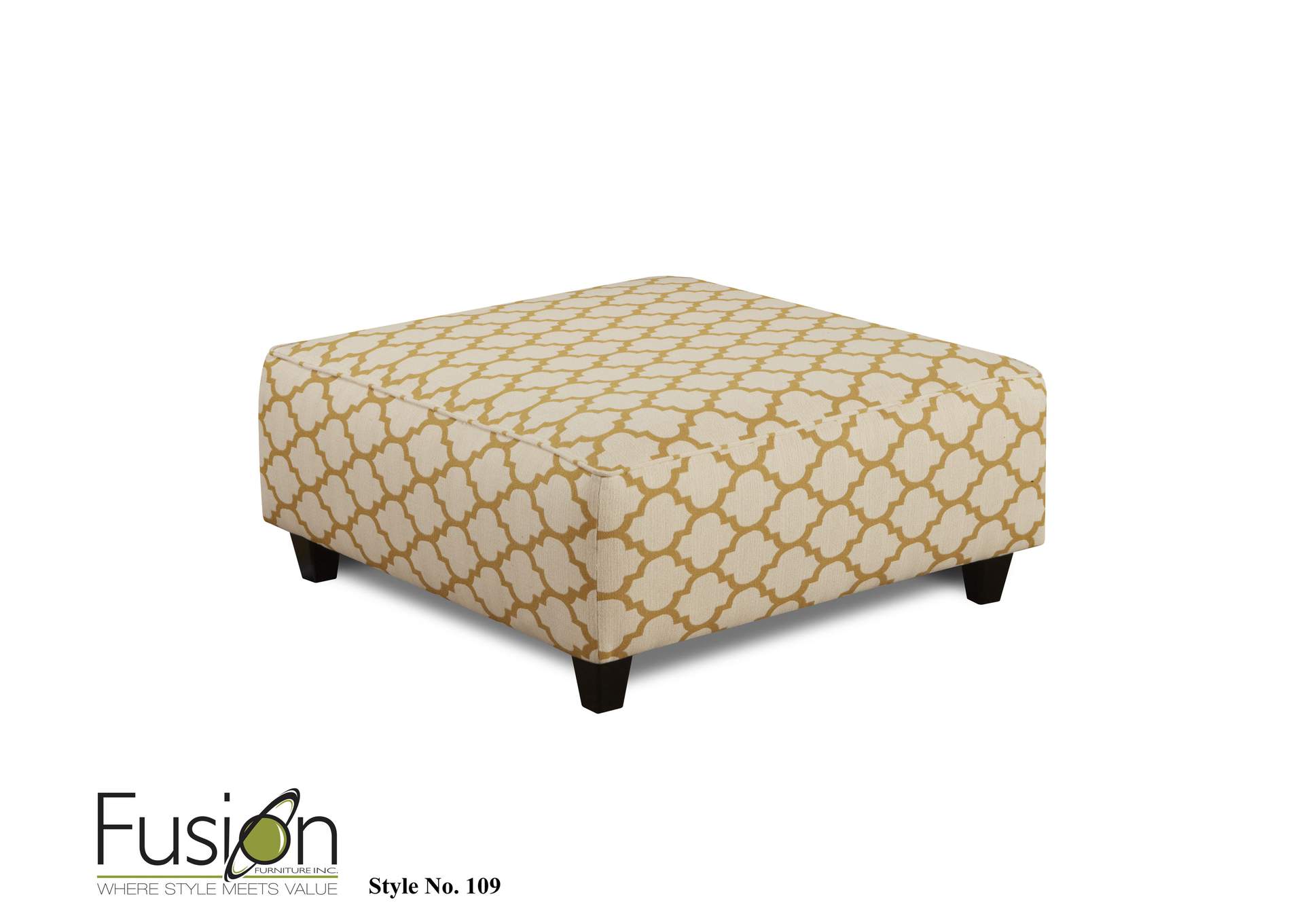 Maxwell Gray Cash Citrine Cocktail Ottoman,Fusion Furniture Inc