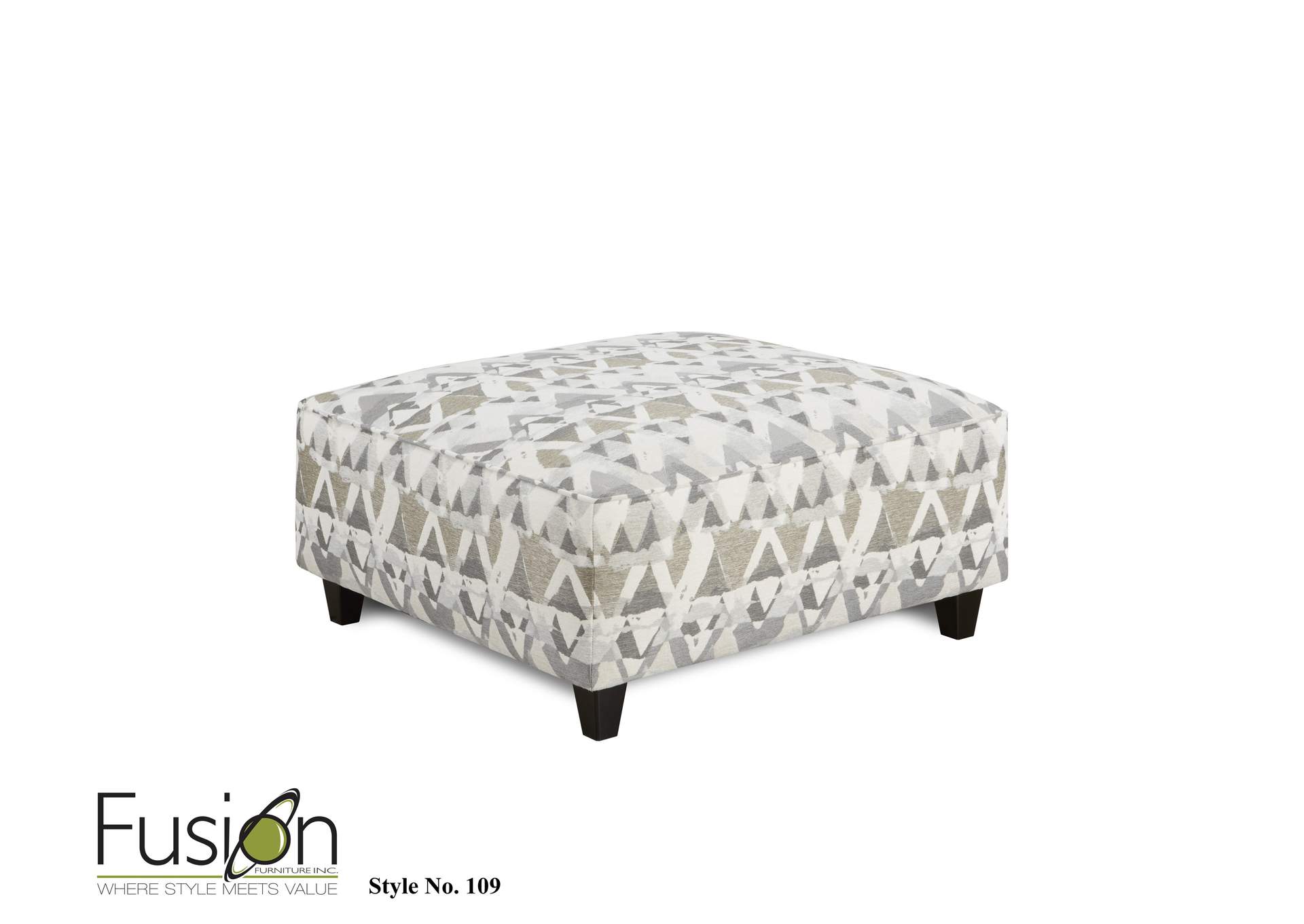 Alton Silver Mountain View Cement Cocktail Ottoman,Fusion Furniture Inc