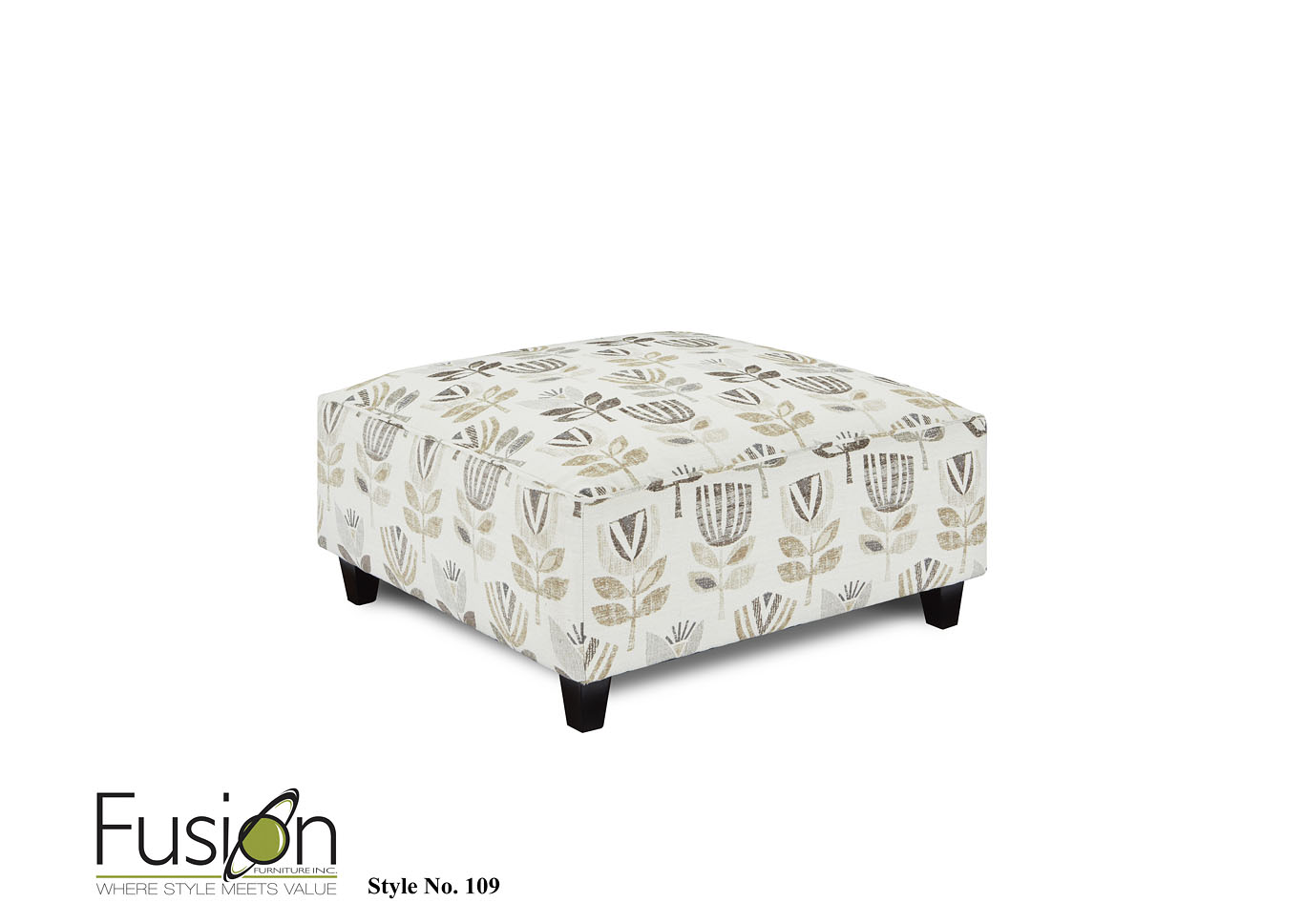 Vogue Mineral Rivera Driftwood Cocktail Ottoman,Fusion Furniture Inc