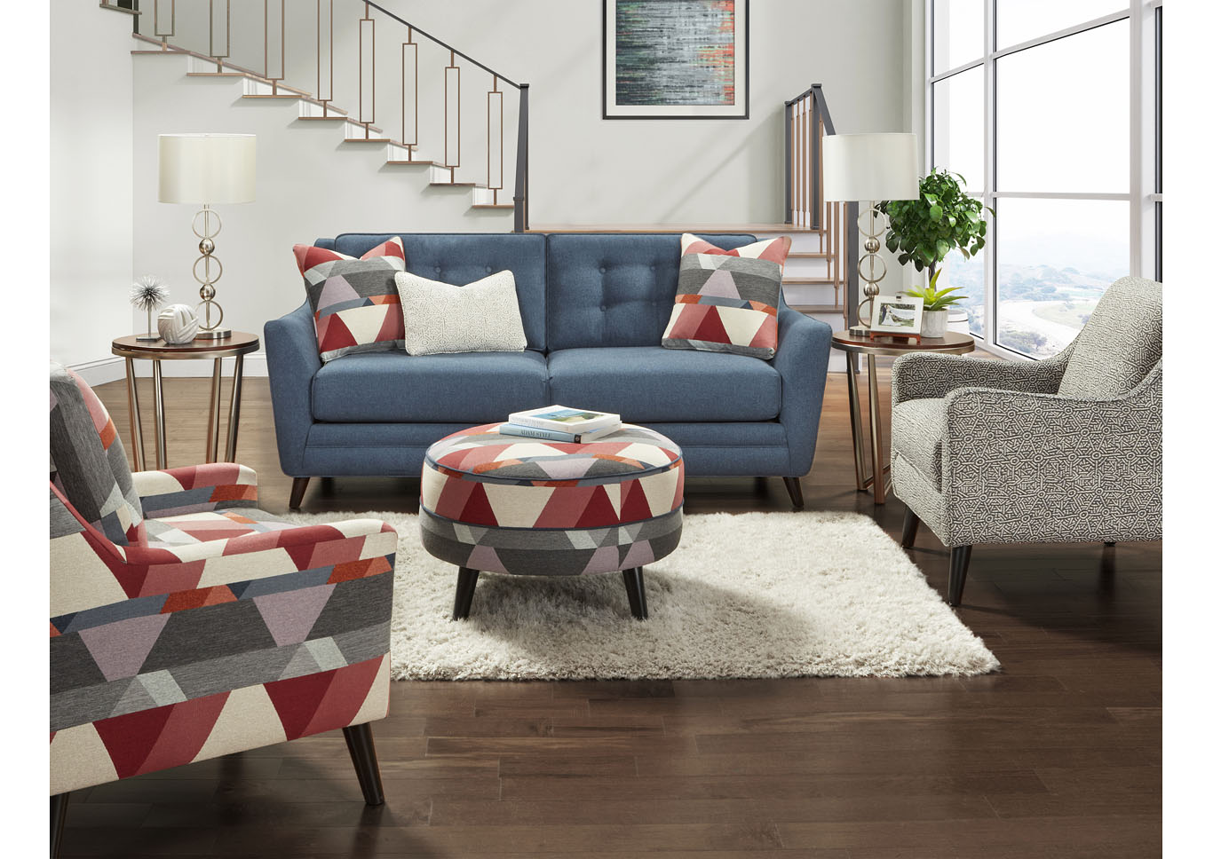 Faithful Indigo Faithful Indigo Chair,Fusion Furniture Inc