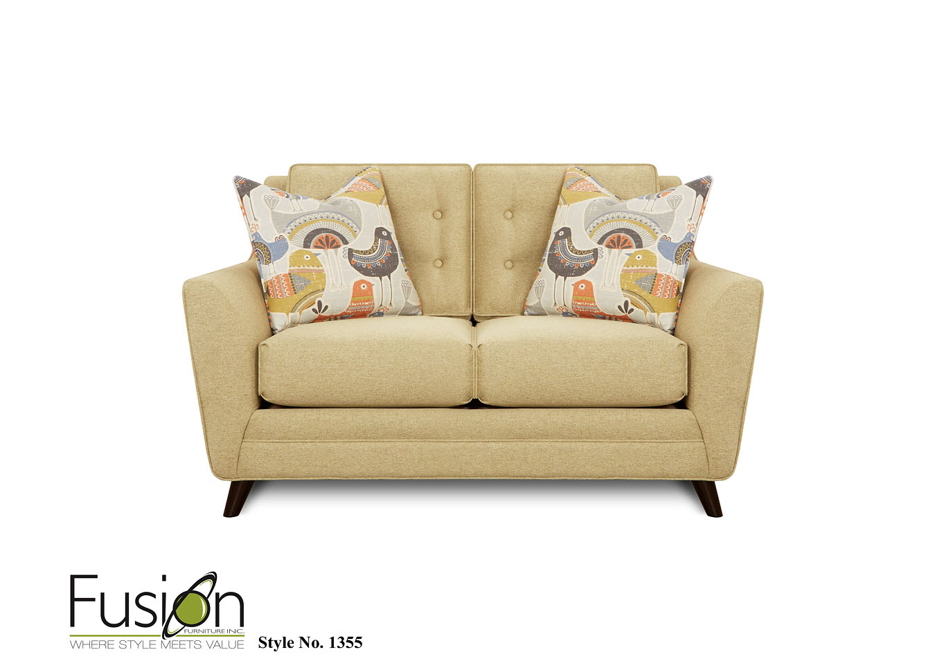 Wexler Willow Misty Moss Loveseat,Fusion Furniture Inc