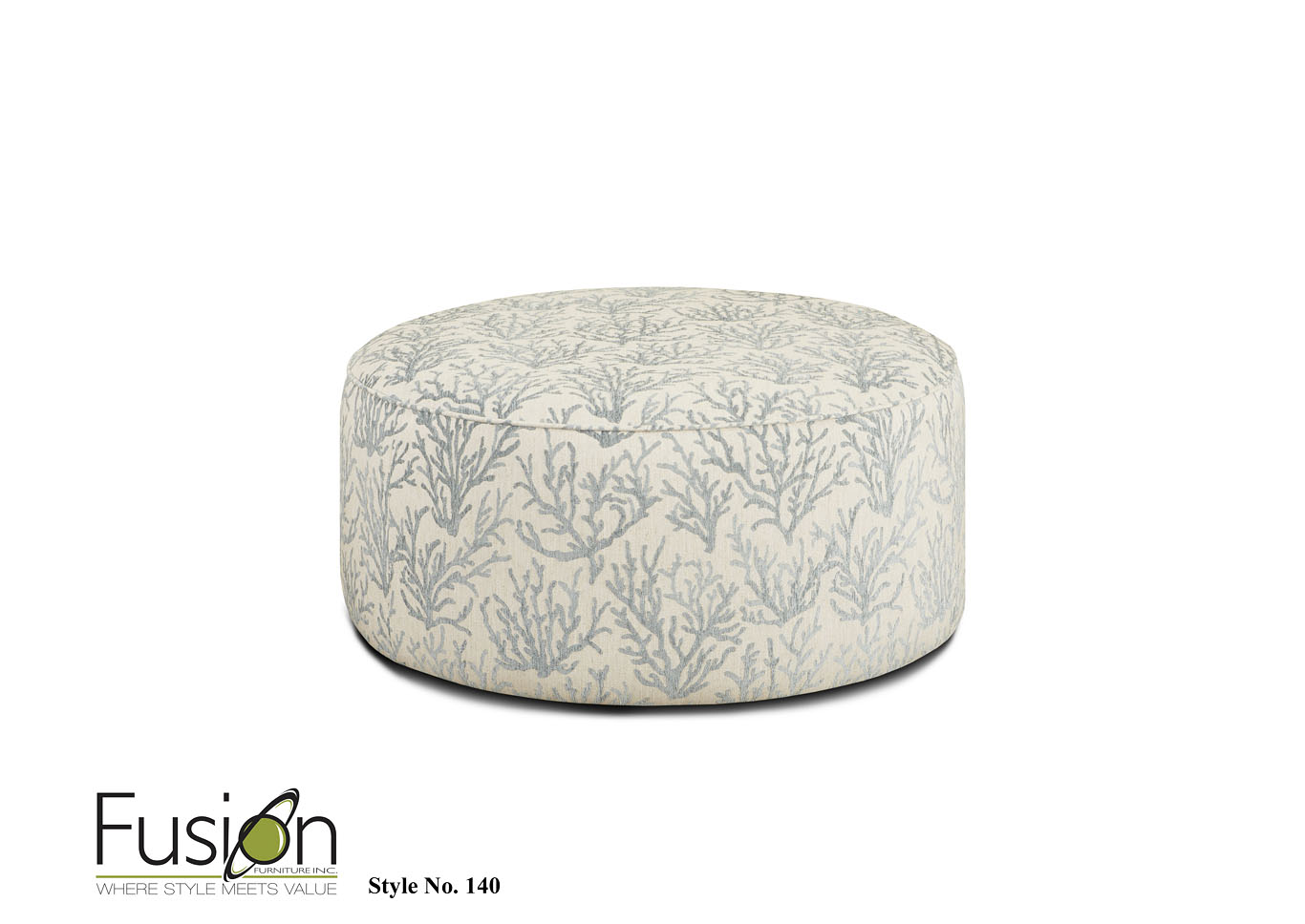 Nashville Sand Blue Lagoon Spa Cocktail Ottoman,Fusion Furniture Inc