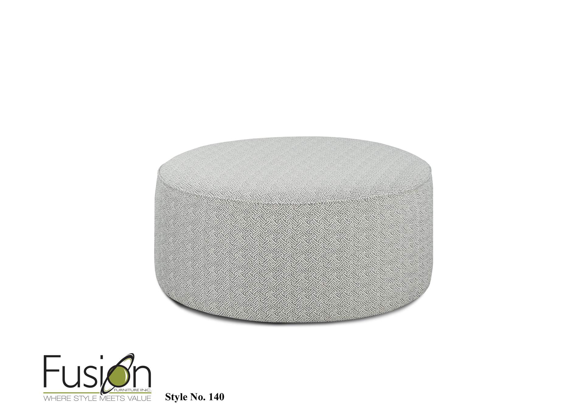 Barnabus Mushroom Bridget Pebble Cocktail Ottoman,Fusion Furniture Inc